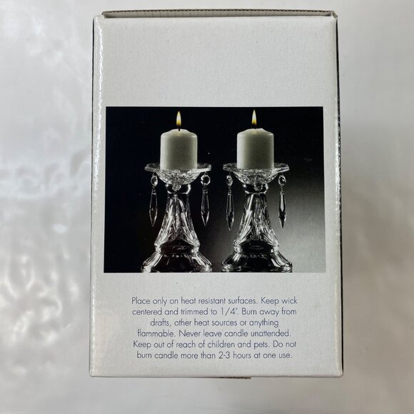 Royal Limited Lead Crystal Candlesticks Set 2 Dangling Prisms - Picture 14 of 16